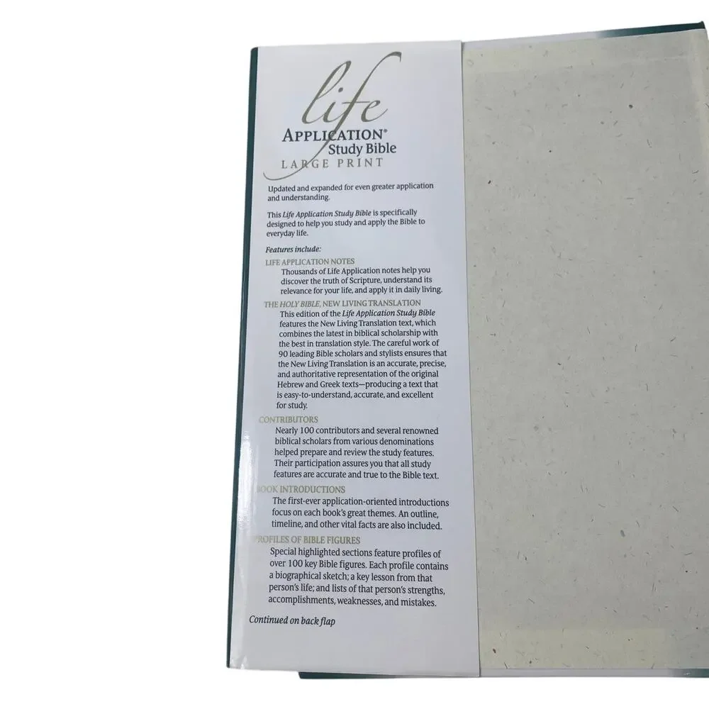 Tyndale NLT Life Application Study Bible Hardcover Large Print Second Edition